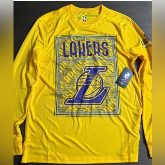 NBA Other - Mens Laker Basketball Dri Fit long sleeve shirt_Medium